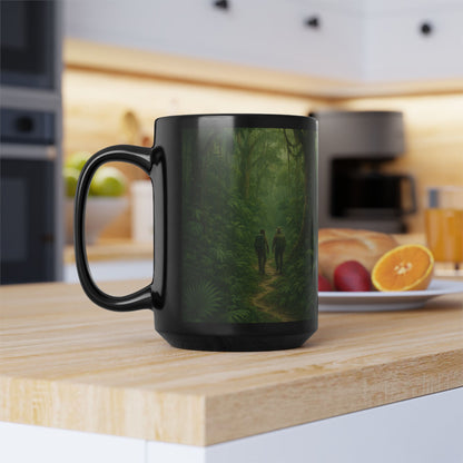 Amazon Forest Hike Adventure 15oz Black Mug