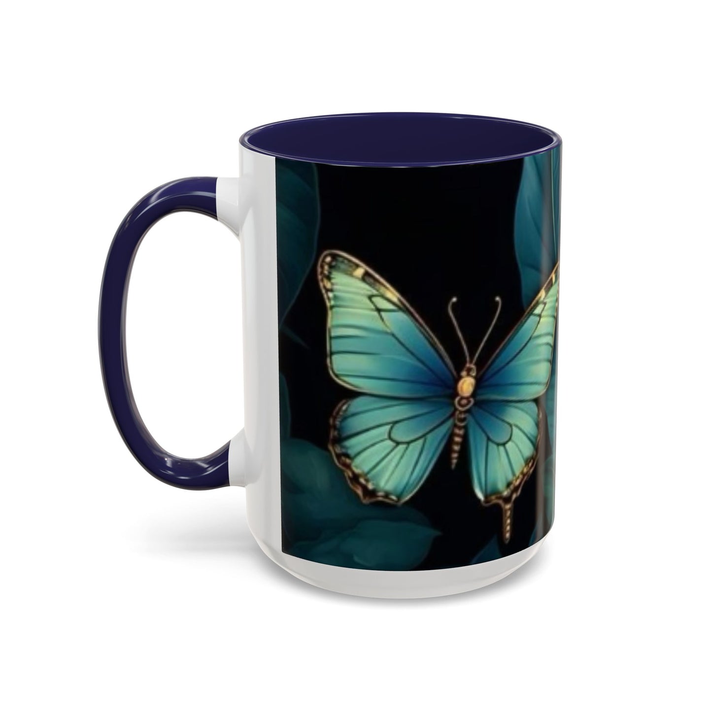 Blue Butterfly Accent Coffee Mug | Perfect Gift for Nature Lovers, Home Decor, Mother's Day, Coffee Lovers, Art Enthusiasts