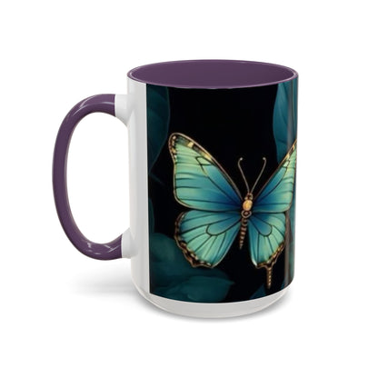 Blue Butterfly Accent Coffee Mug | Perfect Gift for Nature Lovers, Home Decor, Mother's Day, Coffee Lovers, Art Enthusiasts