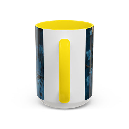 Blue Leaf Accent Coffee Mug | Perfect Gift for Nature Lovers, Home Decor, Mother's Day, Coffee Lovers, Art Enthusiasts