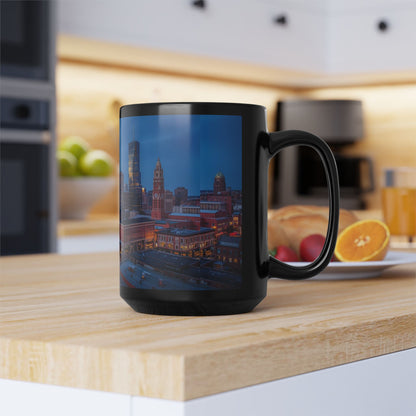 Cleveland OH Sunset Skyline 15oz Mug