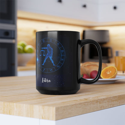 Libra Zodiac Mug, Astrology Gift Cup, Reflection Gratitude Lunar New Year Black Coffee Cup - Unique Coffee Mug for Scorpio, 15oz, Holiday