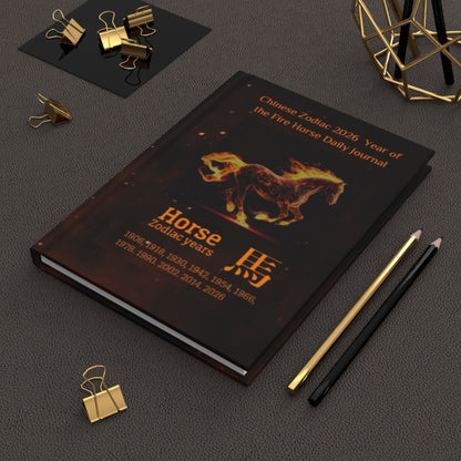 Chinese Zodiac 2026 Year of the Fire Horse Daily Journal - Hardcover - Your Ultimate Companion for Planning, Reflection, and Personal Growth