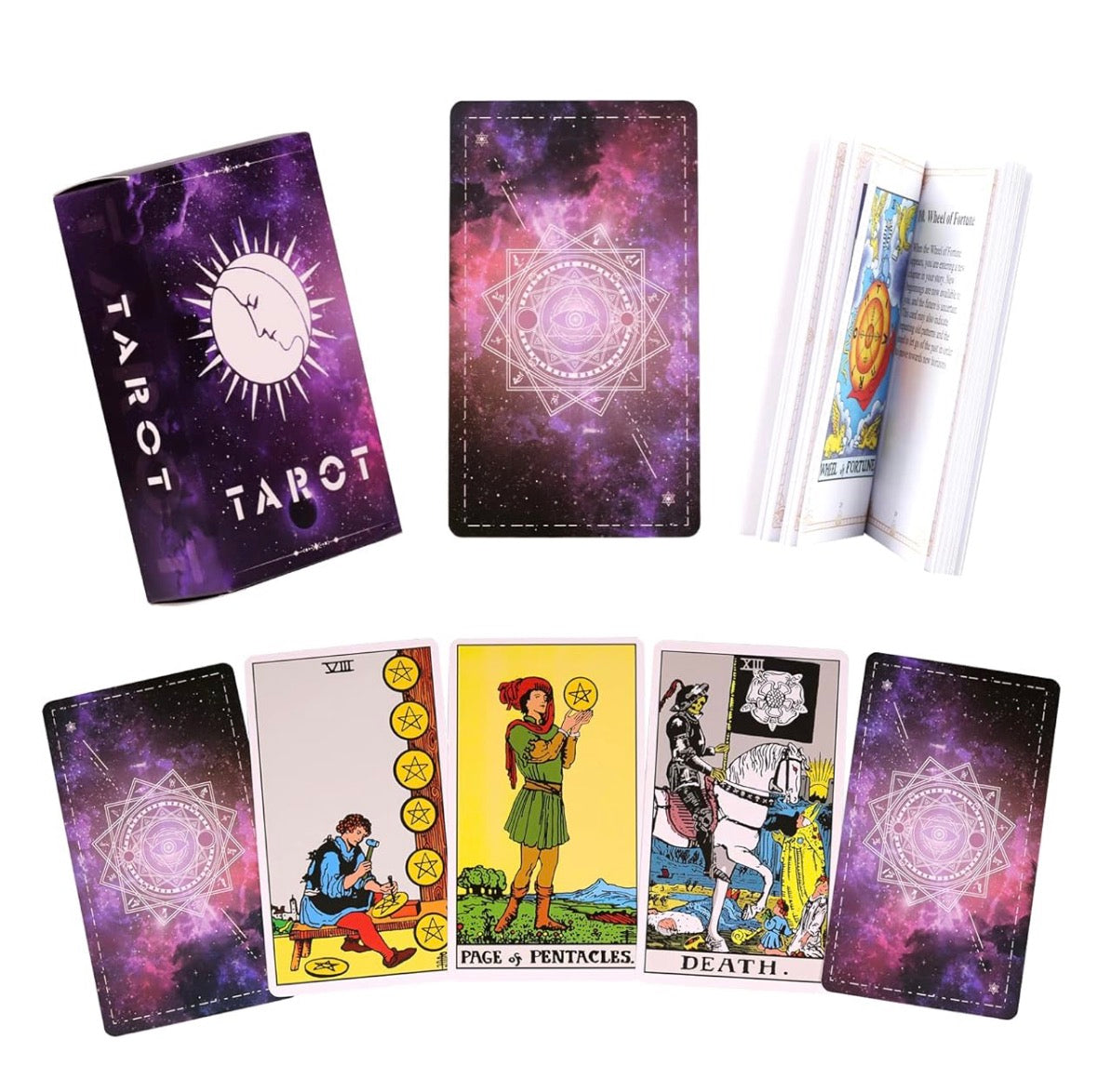 78 Original Tarot Cards Deck with Guide Book for Beginners - (Mystic Purple)