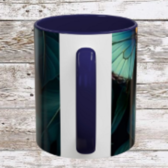 Blue Butterfly Accent Coffee Mug | Perfect Gift for Nature Lovers, Home Decor, Mother's Day, Coffee Lovers, Art Enthusiasts