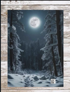 Snow Moon Winter Hardcover Journal — Holiday Planner & Daily Notebook