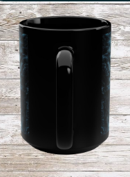 Moon Winter Trail Holiday 15oz Black Mug — Holiday Coffee & Tea Ceramic Cup