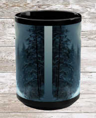 Moon Winter Trail Holiday 15oz Black Mug — Holiday Coffee & Tea Ceramic Cup