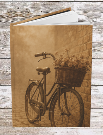 Bike with a Basket Hardcover Journal — Planner & Daily Notebook