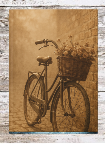 Bike with a Basket Hardcover Journal — Planner & Daily Notebook