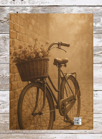Bike with a Basket Hardcover Journal — Planner & Daily Notebook