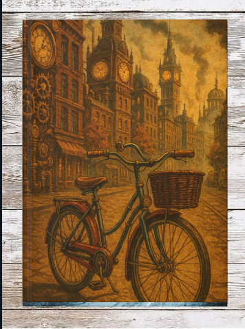 Steampunk Bike Hardcover Journal — Daily Planner & Notebook