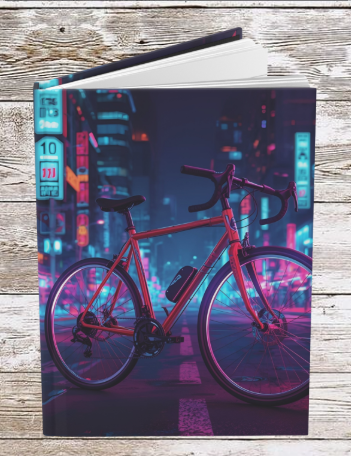 Neon Bike Hardcover Journal — Daily Planner & Notebook