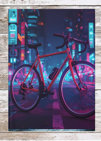 Neon Bike Hardcover Journal — Daily Planner & Notebook
