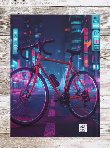 Neon Bike Hardcover Journal — Daily Planner & Notebook