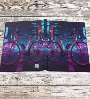 Neon Bike Hardcover Journal — Daily Planner & Notebook