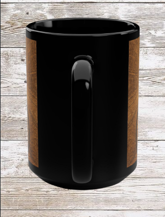 Vintage Bike 15oz Black Ceramic Mug — Retro Bicycle Coffee & Tea Cup