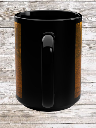 Steampunk Bicycle 15oz Black Ceramic Mug — Retro Bike Coffee & Tea Cup