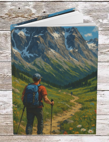Mountain Trail Hike Hardcover Journal — Daily Planner & Notebook