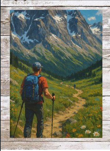 Mountain Trail Hike Hardcover Journal — Daily Planner & Notebook