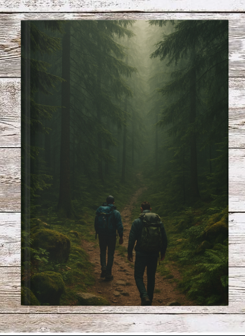 Dark Forest Hike  Hardcover Journal — Daily Planner & Notebook