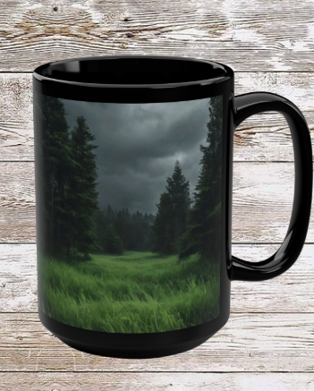 Storm Forest 15oz Black Ceramic Mug — Storm Forest Coffee Cup