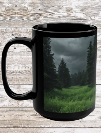 Storm Forest 15oz Black Ceramic Mug — Storm Forest Coffee Cup