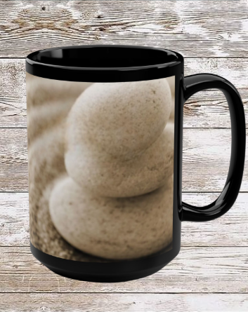 Sand Zen 15oz Black Ceramic Mug — Sand Zen Coffee Cup