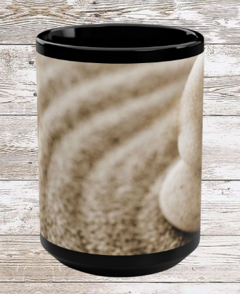 Sand Zen 15oz Black Ceramic Mug — Sand Zen Coffee Cup