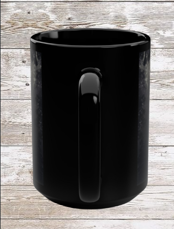 Dark Forest 15oz Black Ceramic Mug — Dark Forest Coffee Cup
