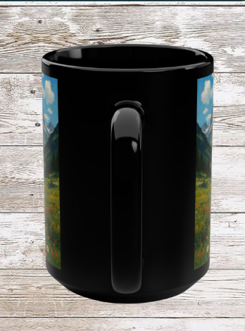 Mountain Trail Hike Adventure 15oz Black Mug Coffee Mug