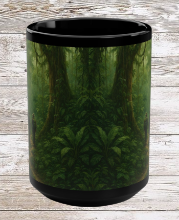 Amazon Forest Hike Adventure 15oz Black Mug