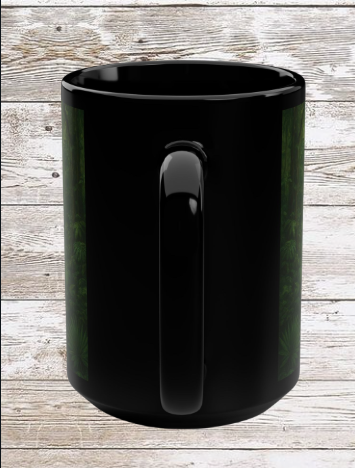 Amazon Forest Hike Adventure 15oz Black Mug