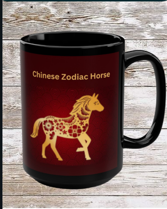 Chinese Zodiac Horse 15oz Coffee Mug — Reflection • Gratitude • Growth