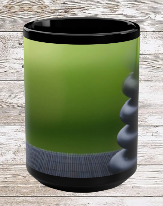 Bamboo Zen 15oz Coffee Mug — Reflection • Gratitude • Growth