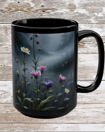 Moonlight Flowers 15oz Coffee Mug — Reflection • Gratitude • Growth