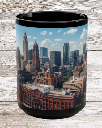 Cleveland OH Daytime Skyline 15oz Coffee Mug