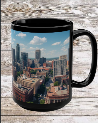 Cleveland OH Daytime Skyline 15oz Coffee Mug