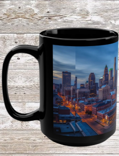 Cleveland OH Sunset Skyline 15oz Mug