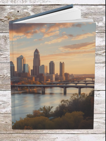 Cleveland OH Skyline Sunrise Hardcover Journal — Daily Planning, Reflection & Growth