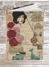 Parisian Chic Scooter Hardcover Journal