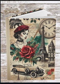 Parisian Chic Rose Hardcover Journal