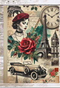 Parisian Chic Rose Hardcover Journal