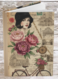 Parisian Chic Bicycle Hardcover Journal