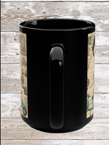 Parisian Chic Scooter 15oz Black Mug