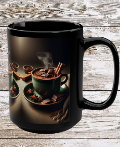 Coffee & Chocolates 15oz Black Mug