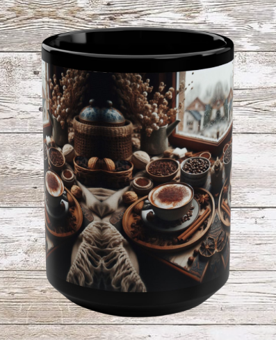 Cinnamon & Coffee 15oz Black Mug