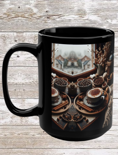 Cinnamon & Coffee 15oz Black Mug