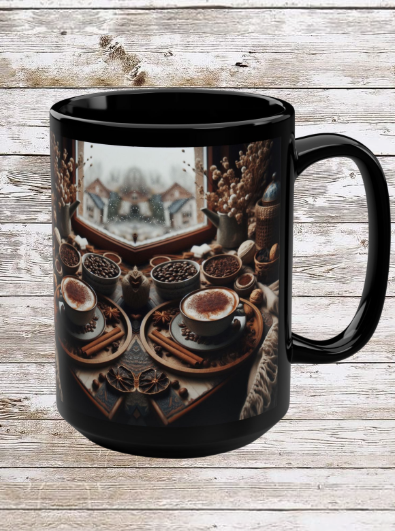 Cinnamon & Coffee 15oz Black Mug