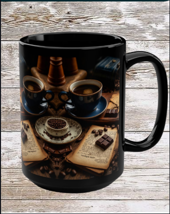Chocolate & Coffee 15oz Black Mug